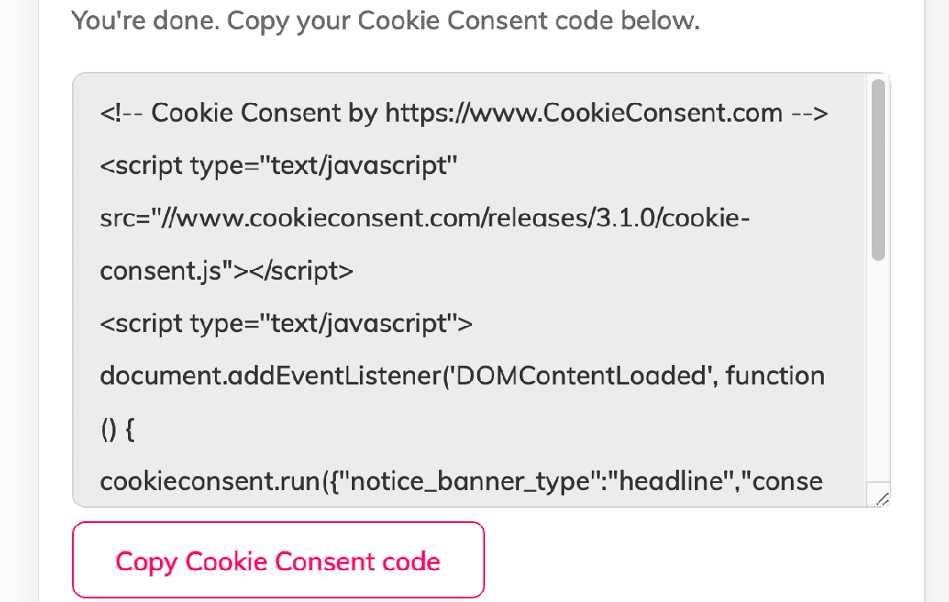 Step 4 on how to implement the Cookie Consent